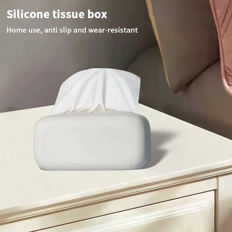 Soft Waterproof Tissue Box Cover Silicone Reusable Wet Wipe Boxes Light Luxury Tissue Box Holder Bathroom Kitchen Paper Holder