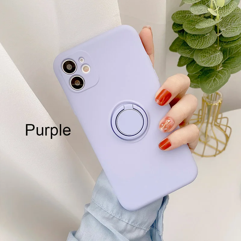 Shockproof Silicone TPU Phone Case with Ring Holder