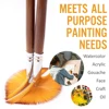 Artist Fan Paint Brushes Set 9pcs - Soft Anti-Shedding Nylon Hair Wood Long Handle Paint Brush Set for Acrylic Watercolor Oil 5