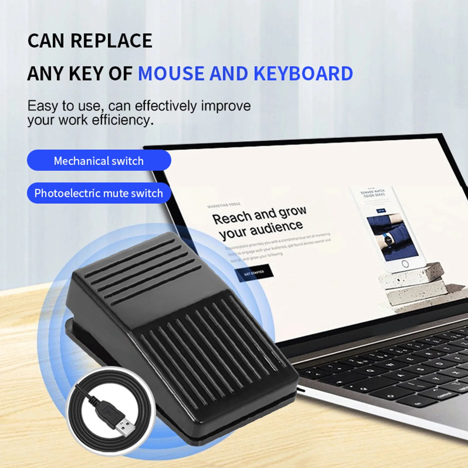 Foot  Pedal Foot  Pedal for Gaming Video and Programmable Computer Mouse Keyboard Functions Foot  Programmable