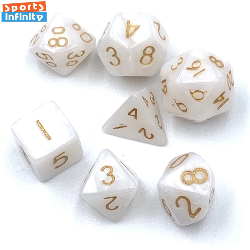 thumbnail image 1 of Mini dados de plástico para juego de mesa, dados poliédricos luminosos de doble Color, juego de dados Dnd, 7 piezas, 10mm, 1 of 4