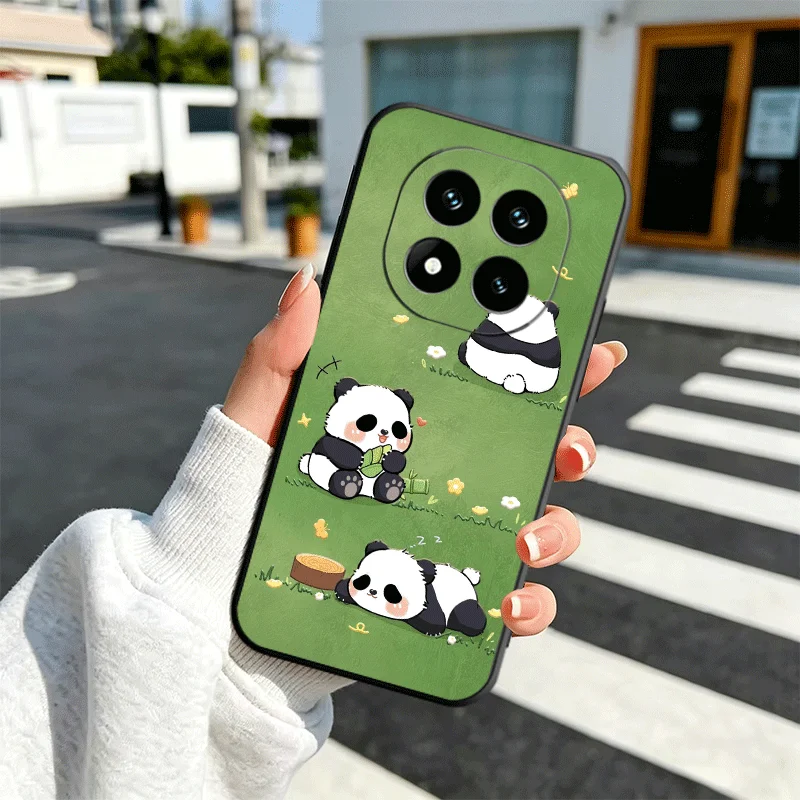 Adorable Cartoon Panda Soft Black Phone Case Cover
