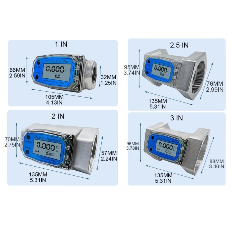 Digital Liquid Flow Sensor Meter 1in/2in/2.5in/3in Turbine-Water Fuel Flow Meter images - 6