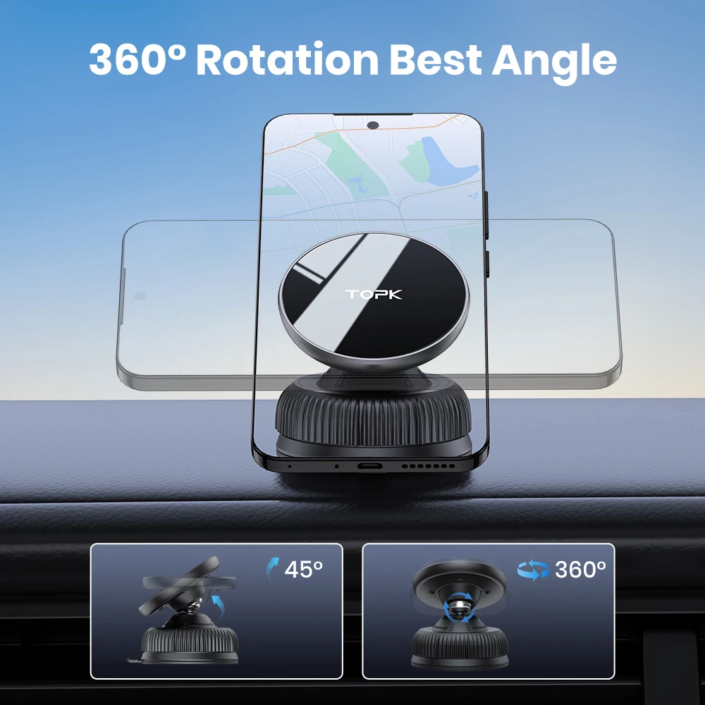 D56X For Mag-Safe Magnetic Car Phone Holder Strongest Suction Strongest Windshie
