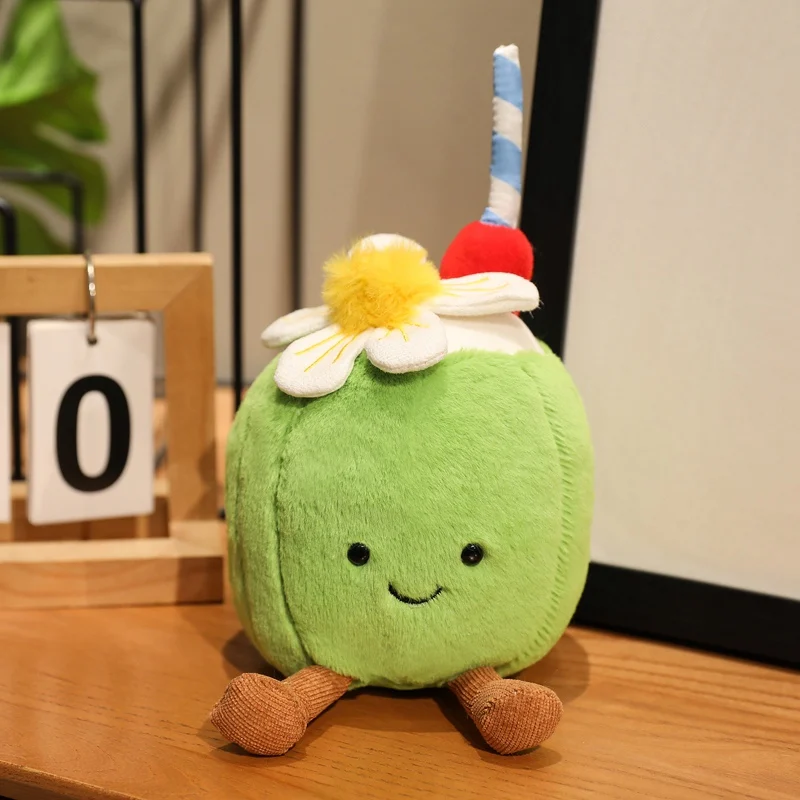 12cm/4.72in 뜨거운 귀여운 코코넛 봉제 인형 귀여운 진정 동반자 봉제 인형 진정 장난감 축제 선물 어린이 생일 선물