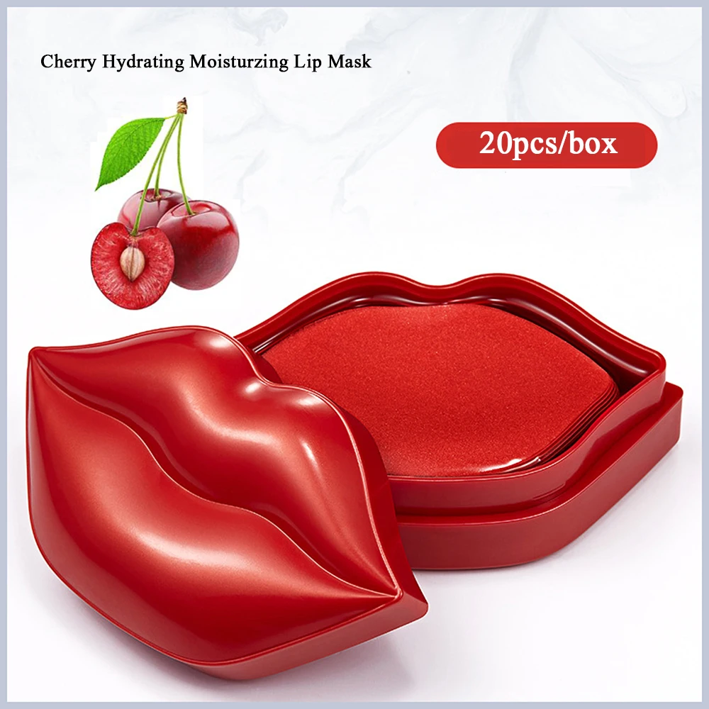 Lip Mask Cherry Crystal Collagen Antiageing Pad Lips Masks Peel Off