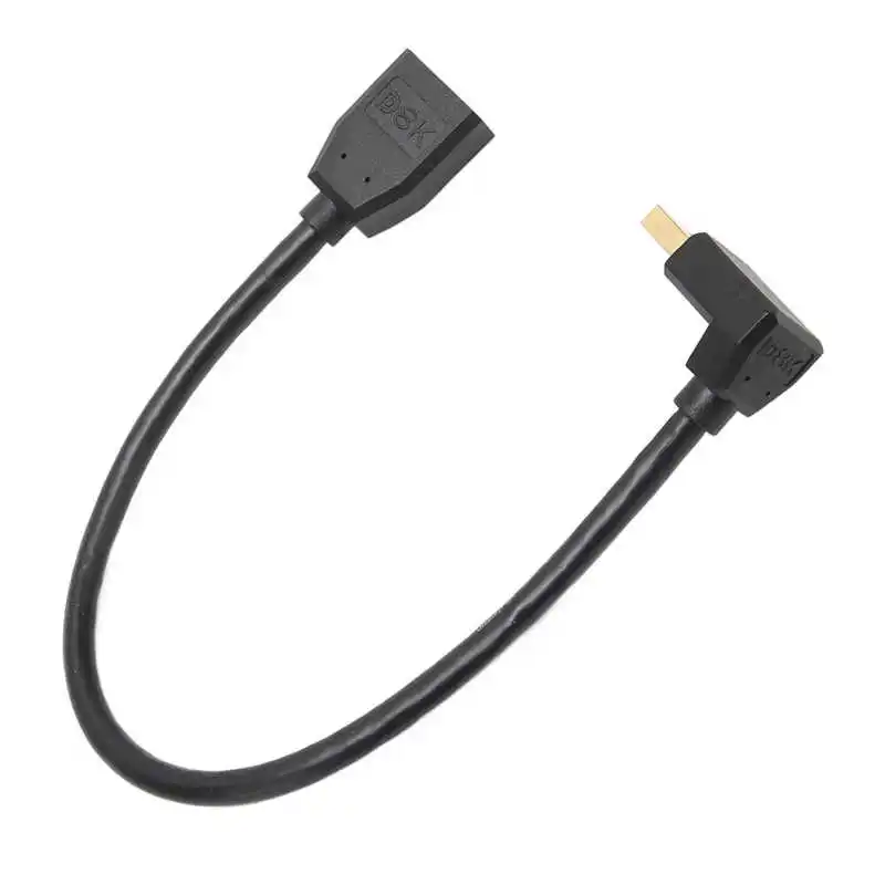 Displayport Male To Displayport Female 4K At 144HZ 90 Elbow Displayport 1.4 CableLid for Computer