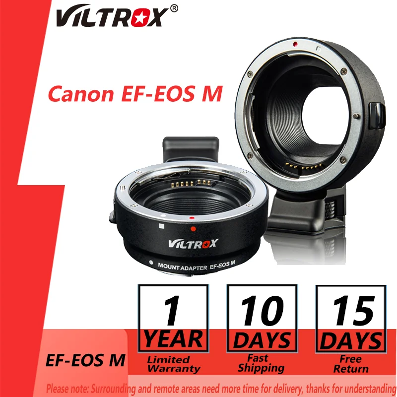 

Viltrox EF-EOS M Canon EF EF-S Lens to M Camera Auto Focus Adapter Ring Electronic for Canon Camera M2 M3 M5 M6 M10 M50 M100