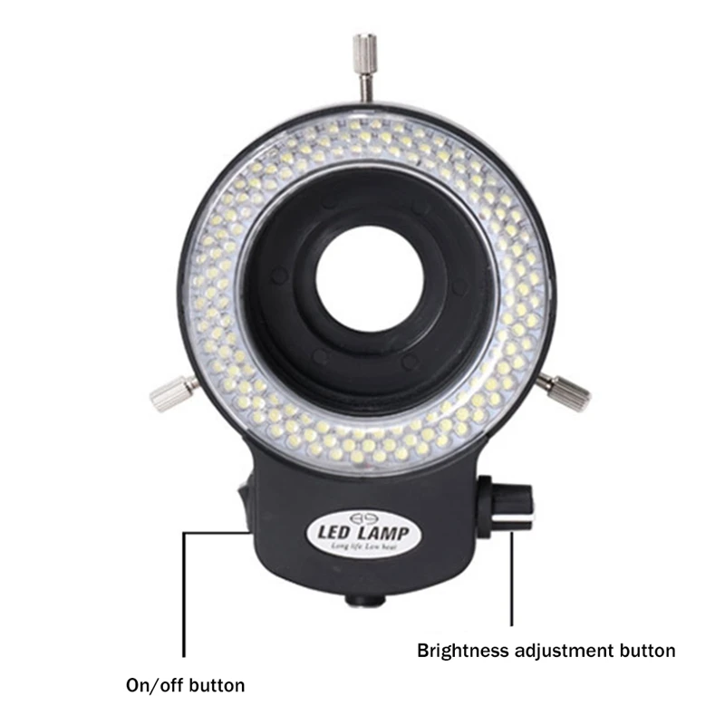 Promotion! Microscope Light- Ring Light Adjustable 144 Lamp Beads LED Light Source Industrial Microscope Ring Illuminator -EU Pl