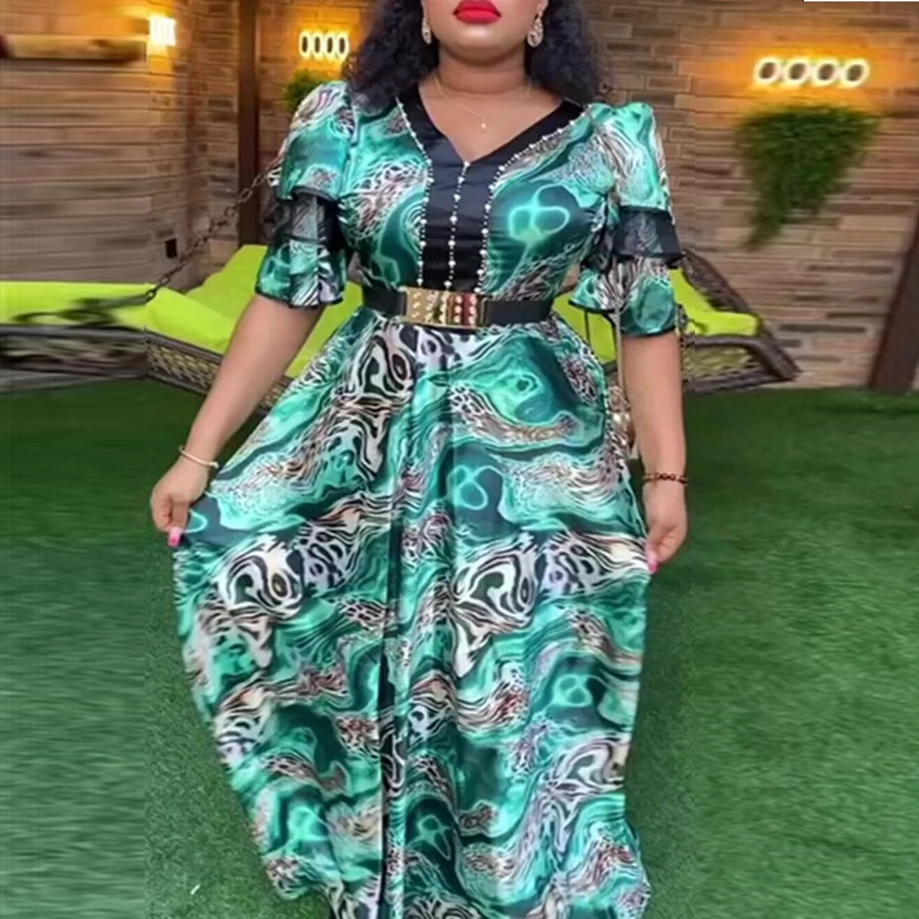 

Африканские платья для женщин Vetement Femme Dashiki Abaya принт Макси платье осень Новая африканская одежда Дашики Анкара платья