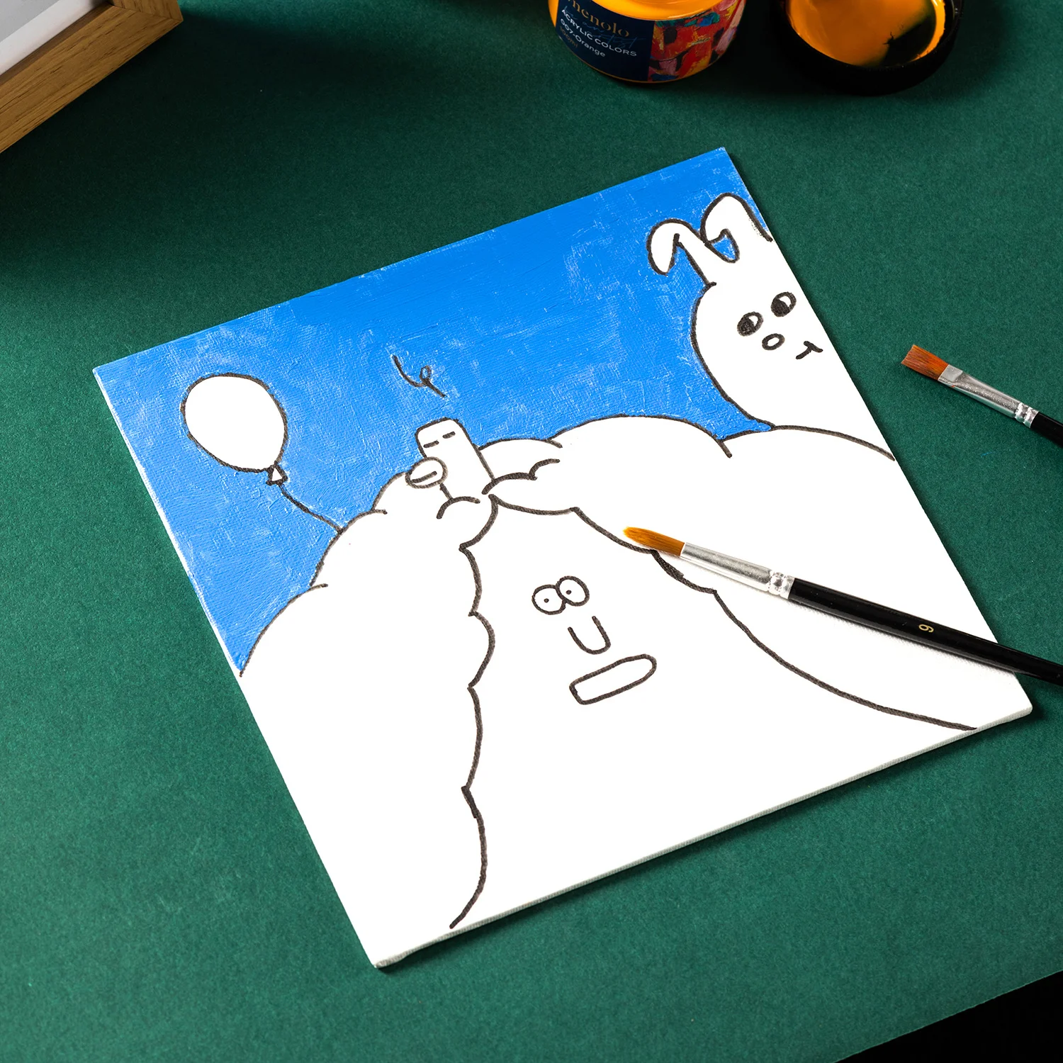 1pc Cotton Canvas Panels Drawing Board for Oil & Acrylic Paints 20x20cm 7.9x7.9inch