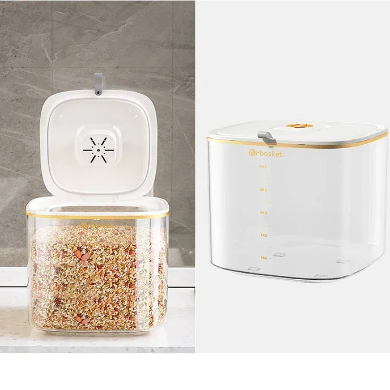 Cereal Storage Bin Dispenser Reusable Airtight Cereal Dispenser Hand-washing Container Measuring Cup Food-grade Grain Storage
