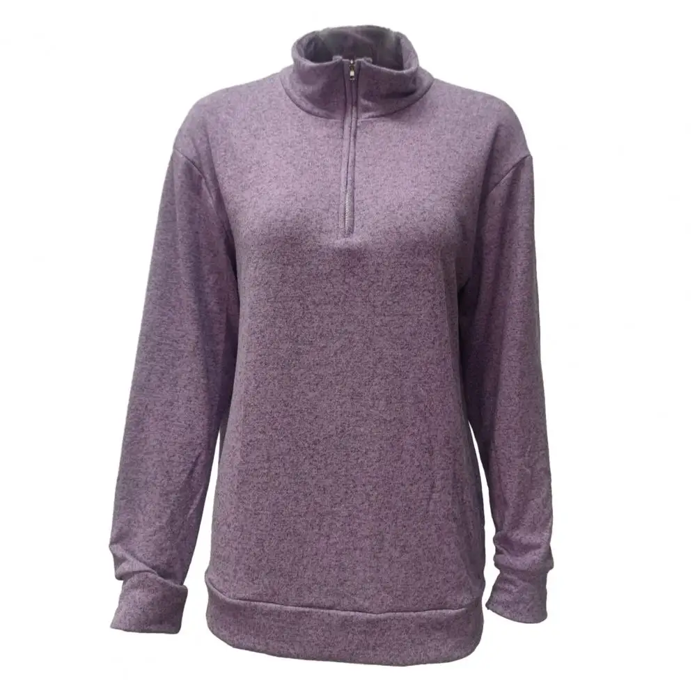 

Stand Collar Sweatshirt Men Sweater Stylish Men's Winter Sweater Zipper Stand Collar Neck Protection Soft Warmth A Solid Color