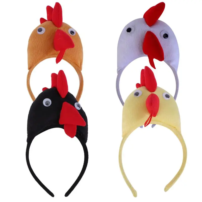 4pcs Cock Chicken Headband Festival Party Costume Headdress Headwear