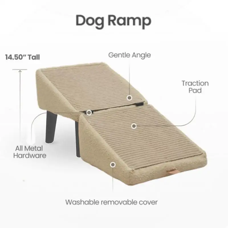 Split Dog Staircase Safety Ramp Dual-purpose Folding Wooden Footstool Sofa Steps For Large Medium Small Dogs Cats Puppy Supply