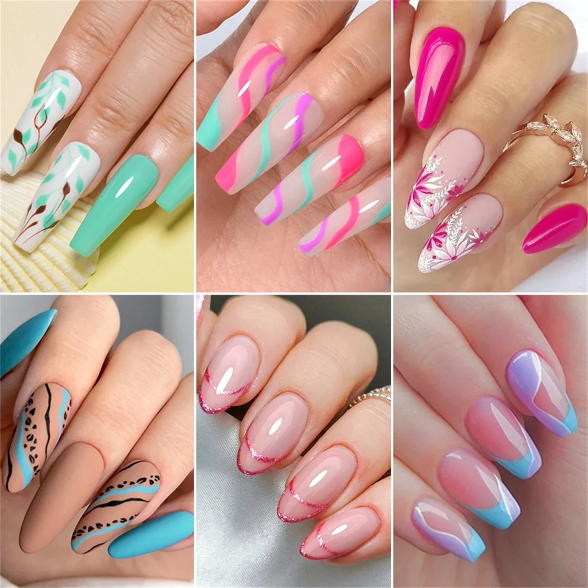 MEET ACROSS Gel Nail Polish Set 7.3ml Pink Blue Neon Macaron Color for Nails UV Gel LED Nail Art Varnish Manicure Kit 12Pcs