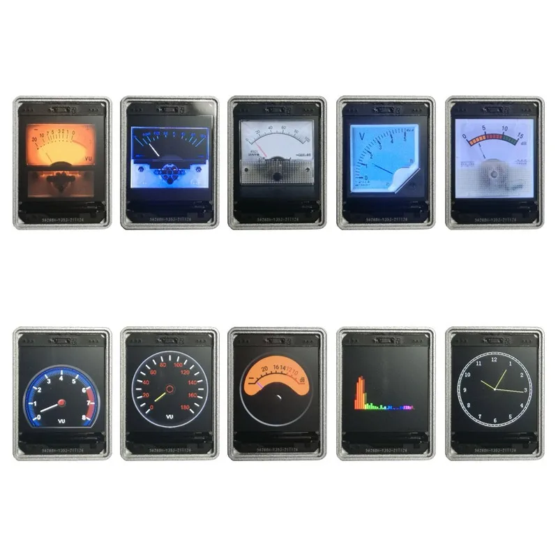 1.3in Aluminum Alloy Voice-controlled VU Instrument Display Multi-mode Band Spectrum Support GPS Timing voice controlled display