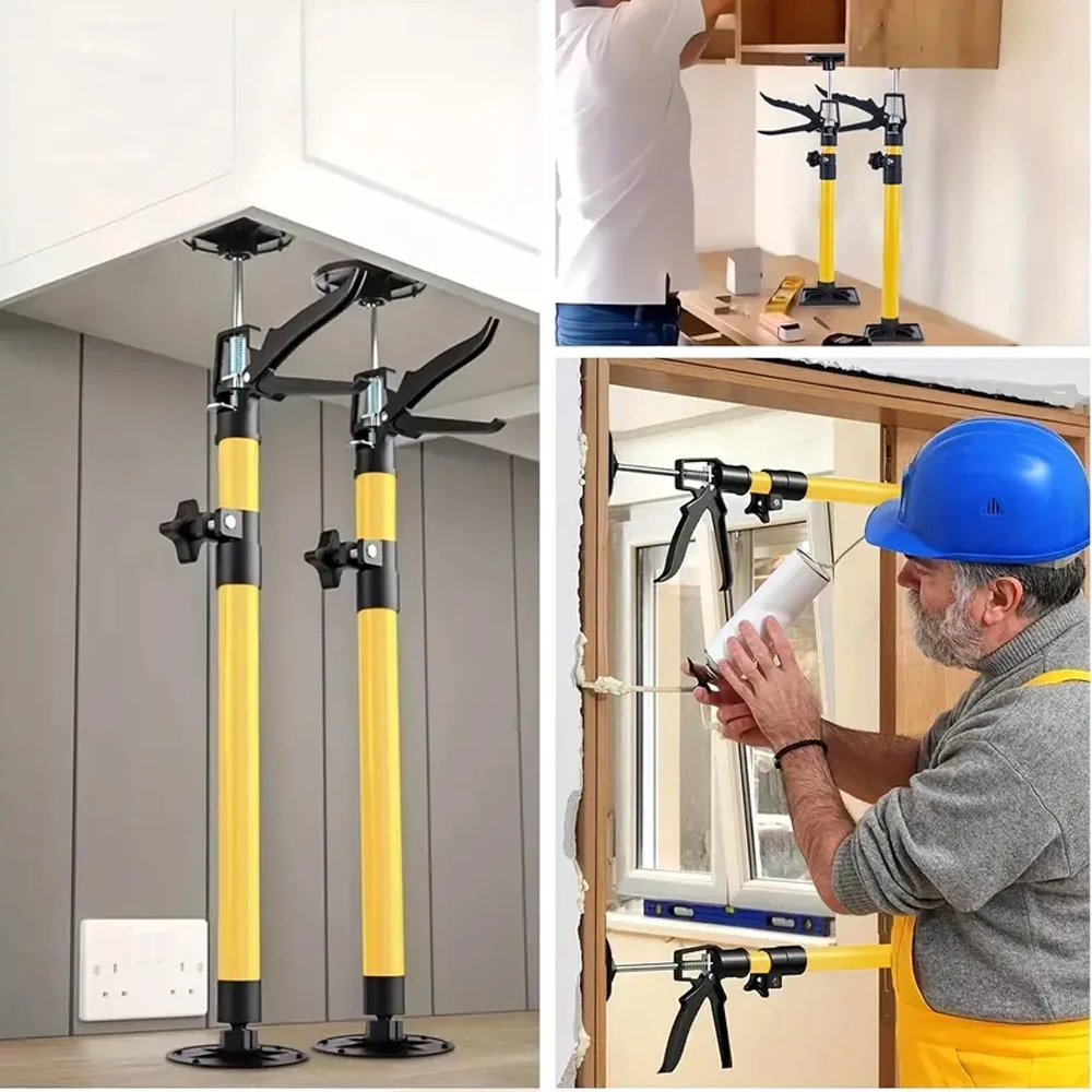 Labor-Saving Telescopic Support Rods Jack Bar Drywall Door Lift Support Construction Tool for Cabinet Porches Stairs Deck