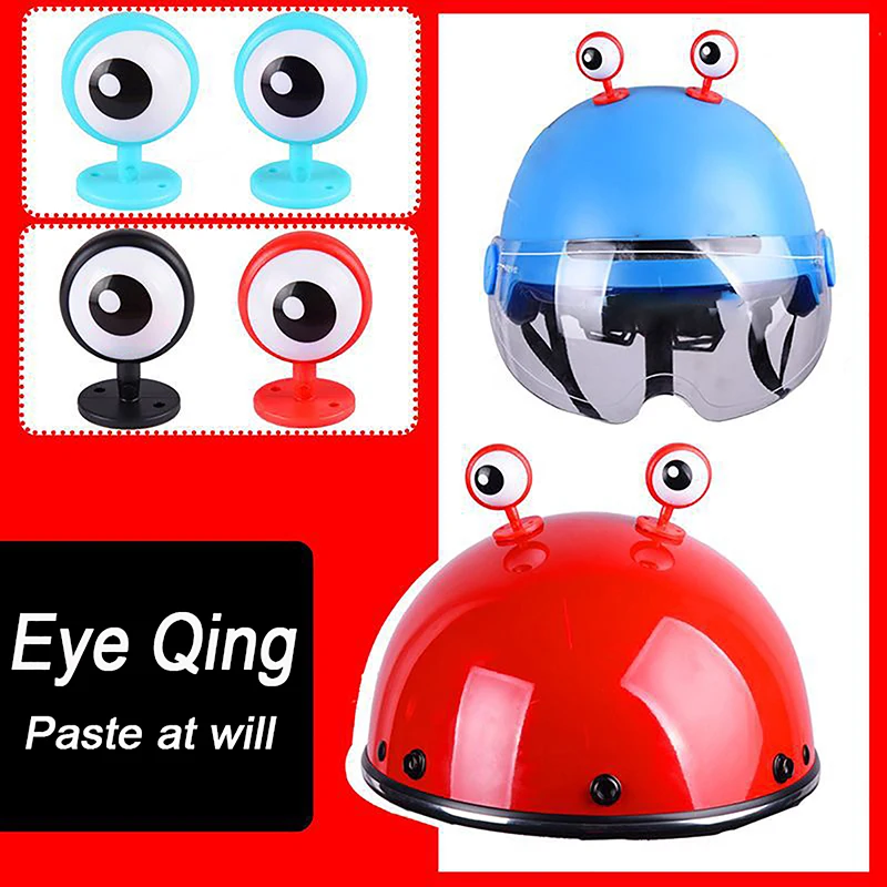 

2PCS Cute Cartoon Eyes Styling Helmet Decor Personalized Helmet Stickers Motorcycles Bike Riding Helmet Decoration Accessories