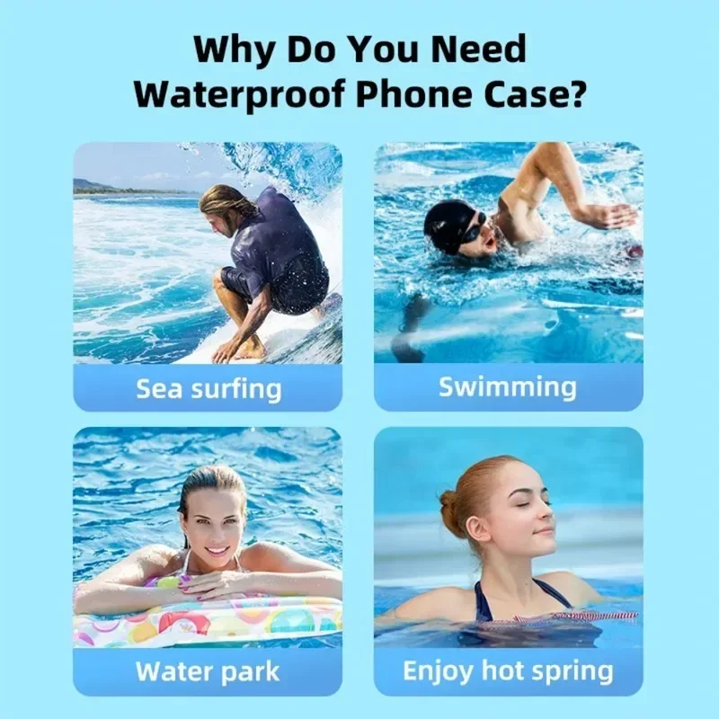 Full View Waterproof Case for Phone Underwater Snow Rainforest Transparent Dry Bag Swimming Pouch Big Mobile Phone Covers