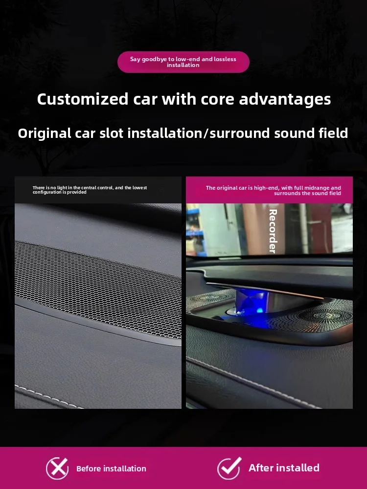 Auto Center Lifting Tweeter Speaker for Volvo XC60 Audio Upgrade Ambient LED Lig