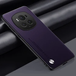 Luxury PU Leather Full Protection Silicone Phone Case for Honor Magic 5 Pro (PURPLE)