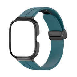 Silicone Magnetic Folding Buckle Smart Watchband Bracelet Strap for Redmi watch 4 (Official Green)