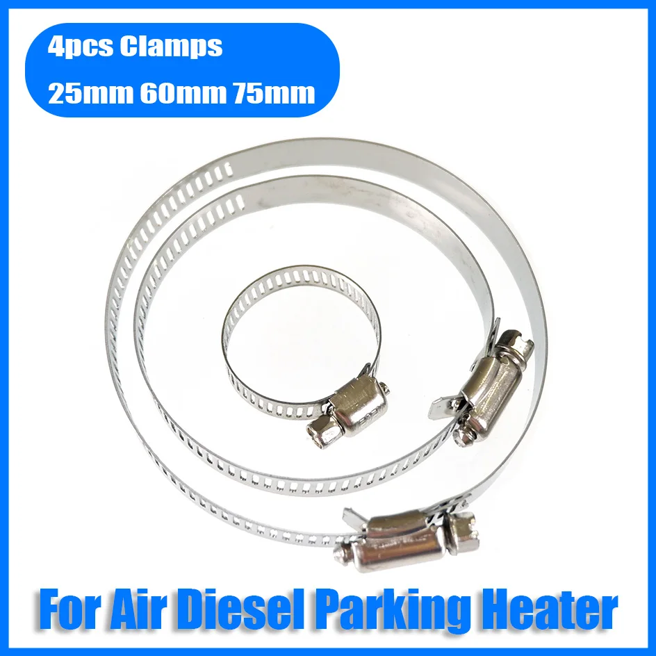 Clips Clamps 4pcs for Air Diesel Parking Heater Exhaust Pipe Tube Gas Vent Hose Car Camper diesel heater exhaust pipe