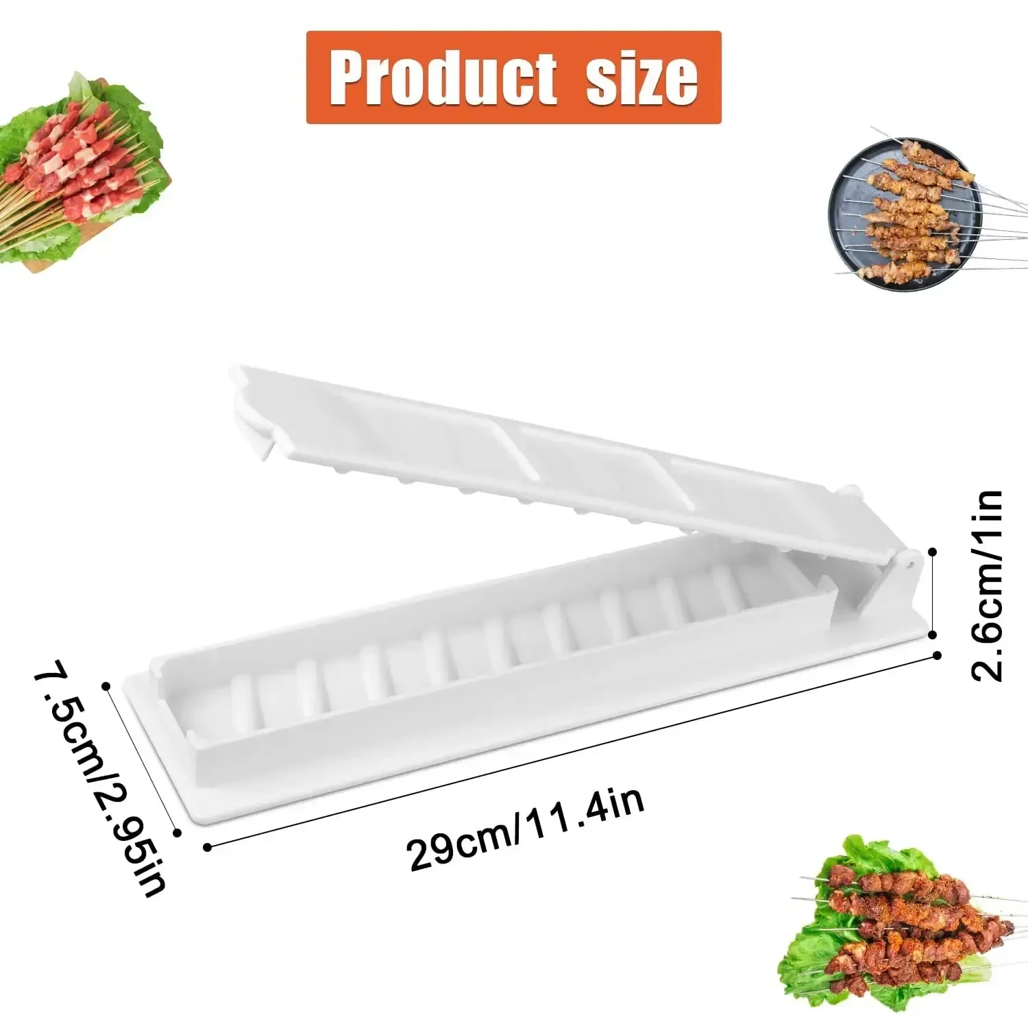 Kebab Maker BBQ Meat Skewer Barbecue Skewer Mold Reusable Turkish Kabob for Summer Outdoor Barbecue Preparation Kitchen Grill