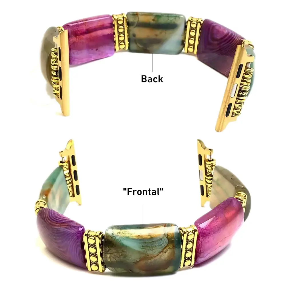 Boho Handmade Natural Stone Beaded Elastic Watch Band