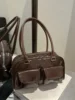 Retro Personali Commuter Double ket Handbag Faionable Underarm Single oulder Bag New Autumn Design Korean Sle Wome...