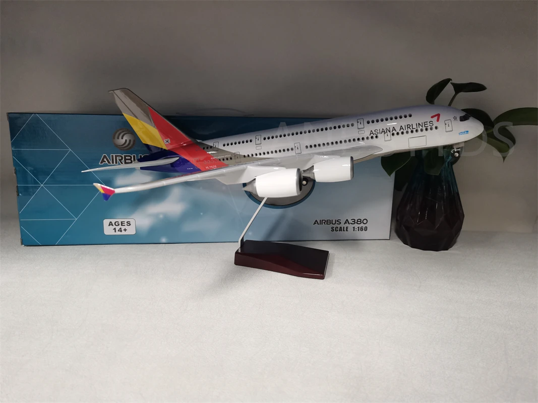 Airplane Model A380 Asiana Airline Aircraft 1:160 Scale 380
