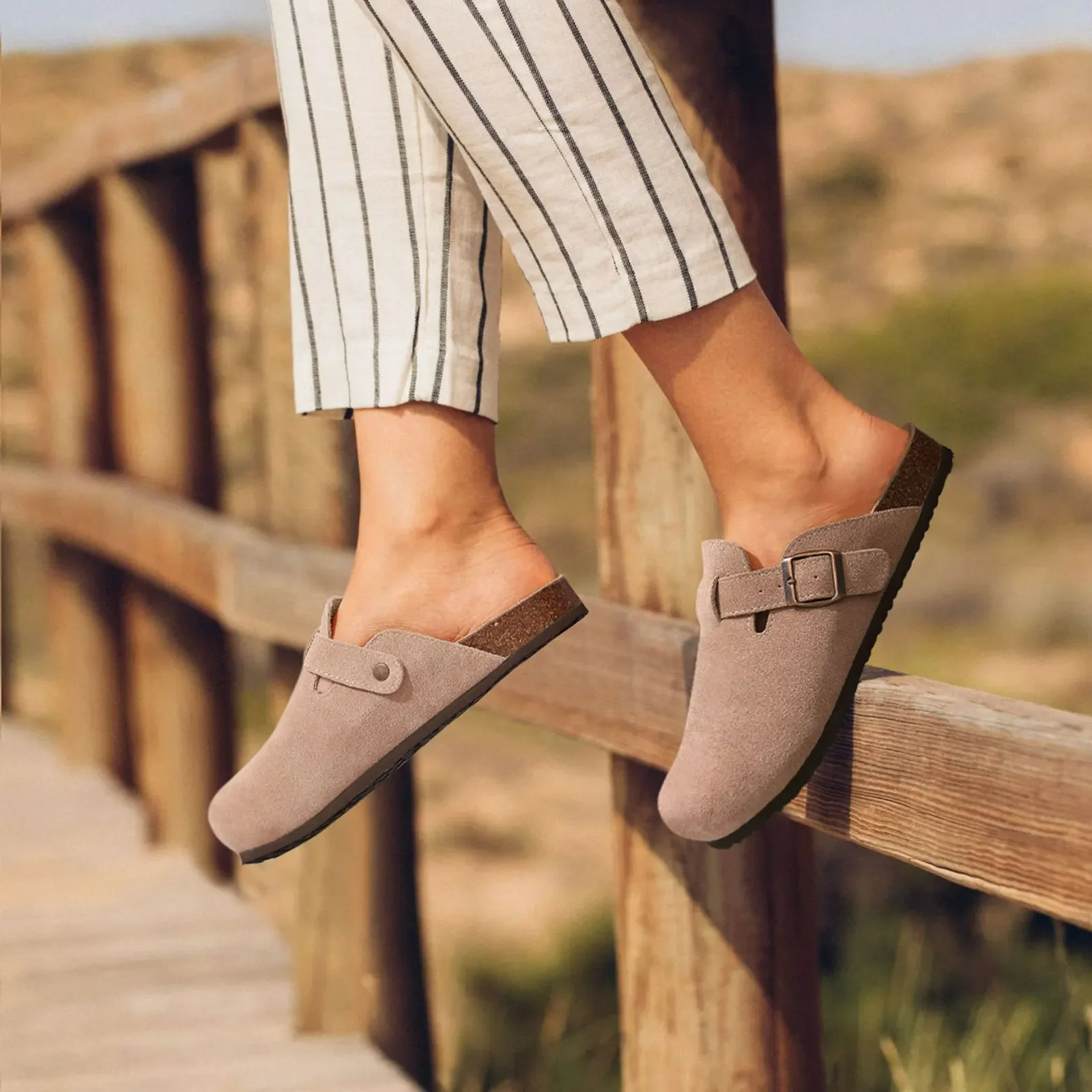 Nový bostonský dřeváky bačkory pro ženy muži korek originální sandály femme moka muly skluz s oblouk mujer zuecos boty