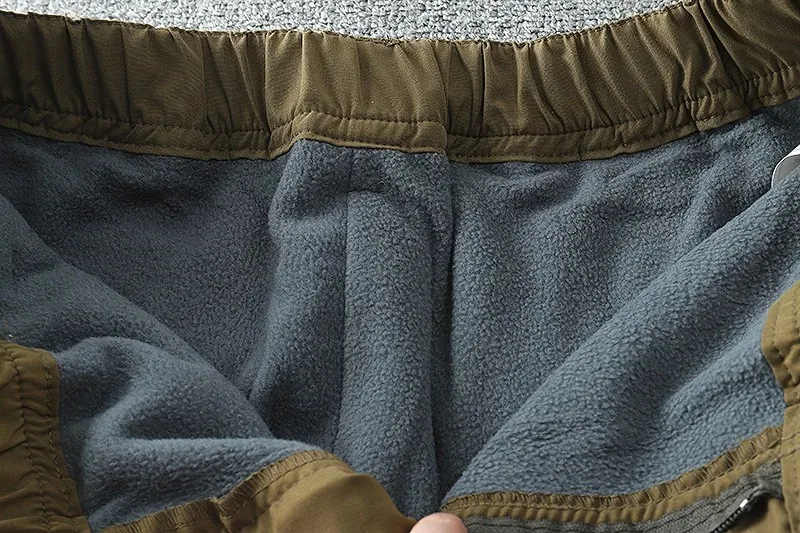 Winter männer Fleece Hosen Outdoor Taktische Cargo Hosen Gerade Bein Einfache Stil Jogger Zipper Tasche Winddicht Hosen – Detail 12