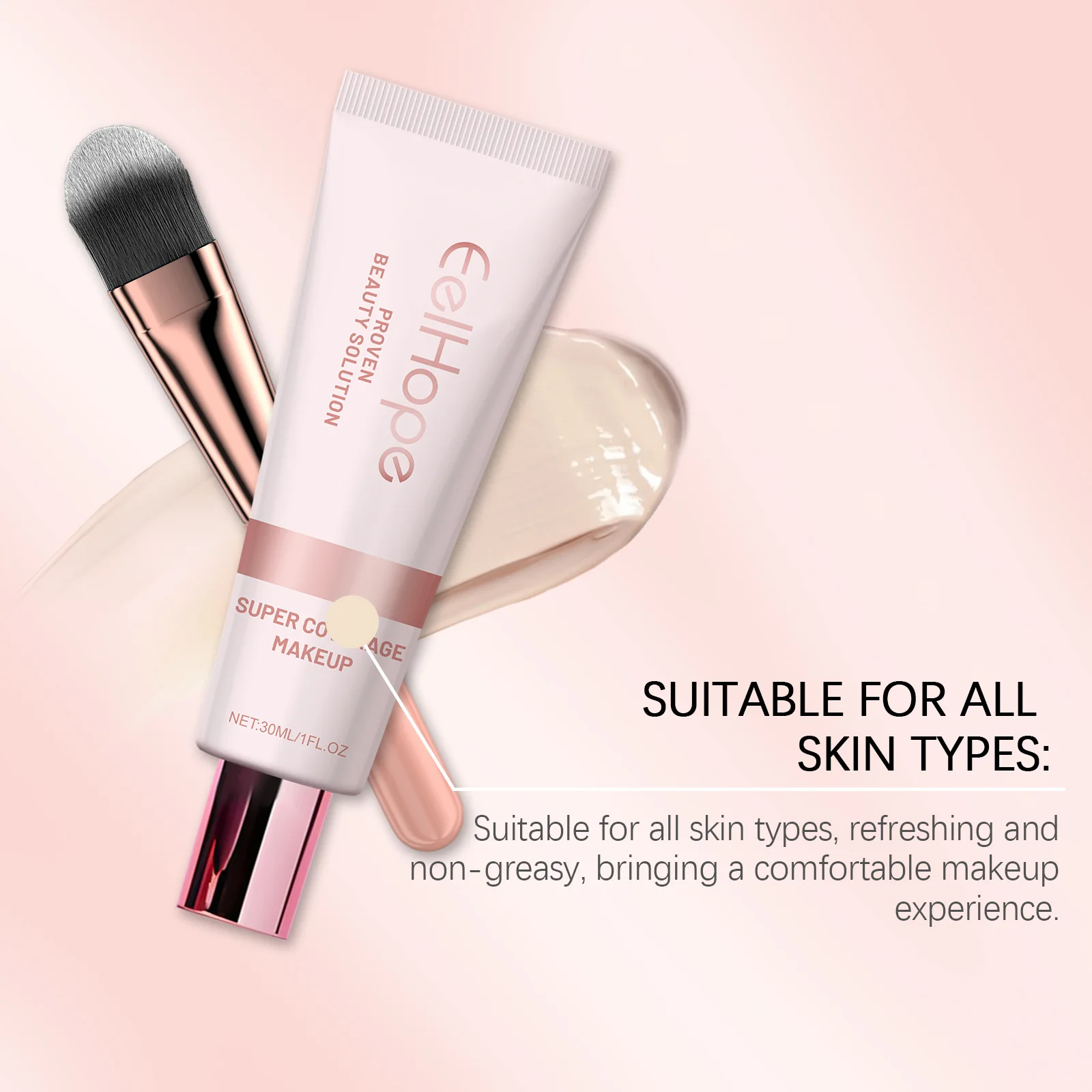 Concealer Face Foundation Liquid Long Lasting Waterproof Moisturize Oil Control Full Coverage Face Makeup Professional Cosmetics 5