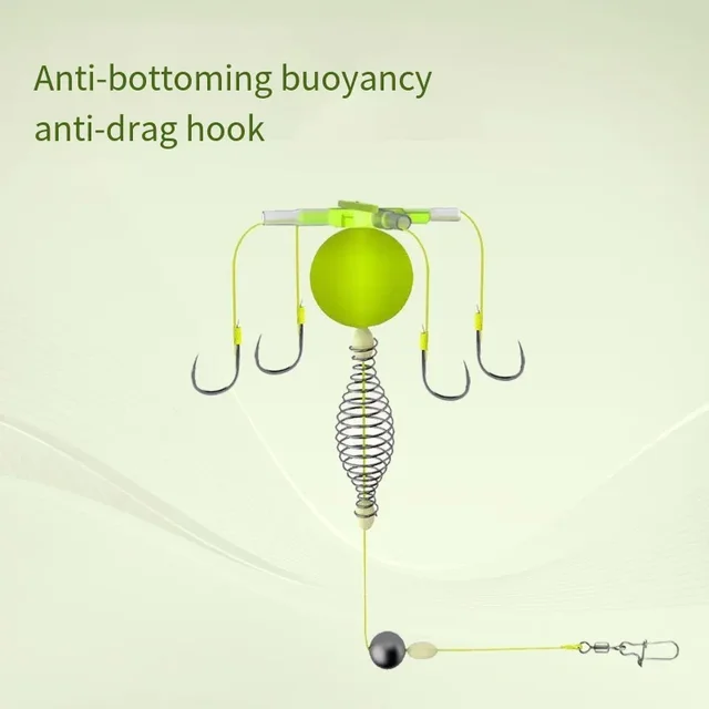 2025 String Hook Fishing Bait Cage Four Hook Carbon Steel Line Group Feeder Sinker Float Sharp Fishing Spring Bait Cage Sea 3