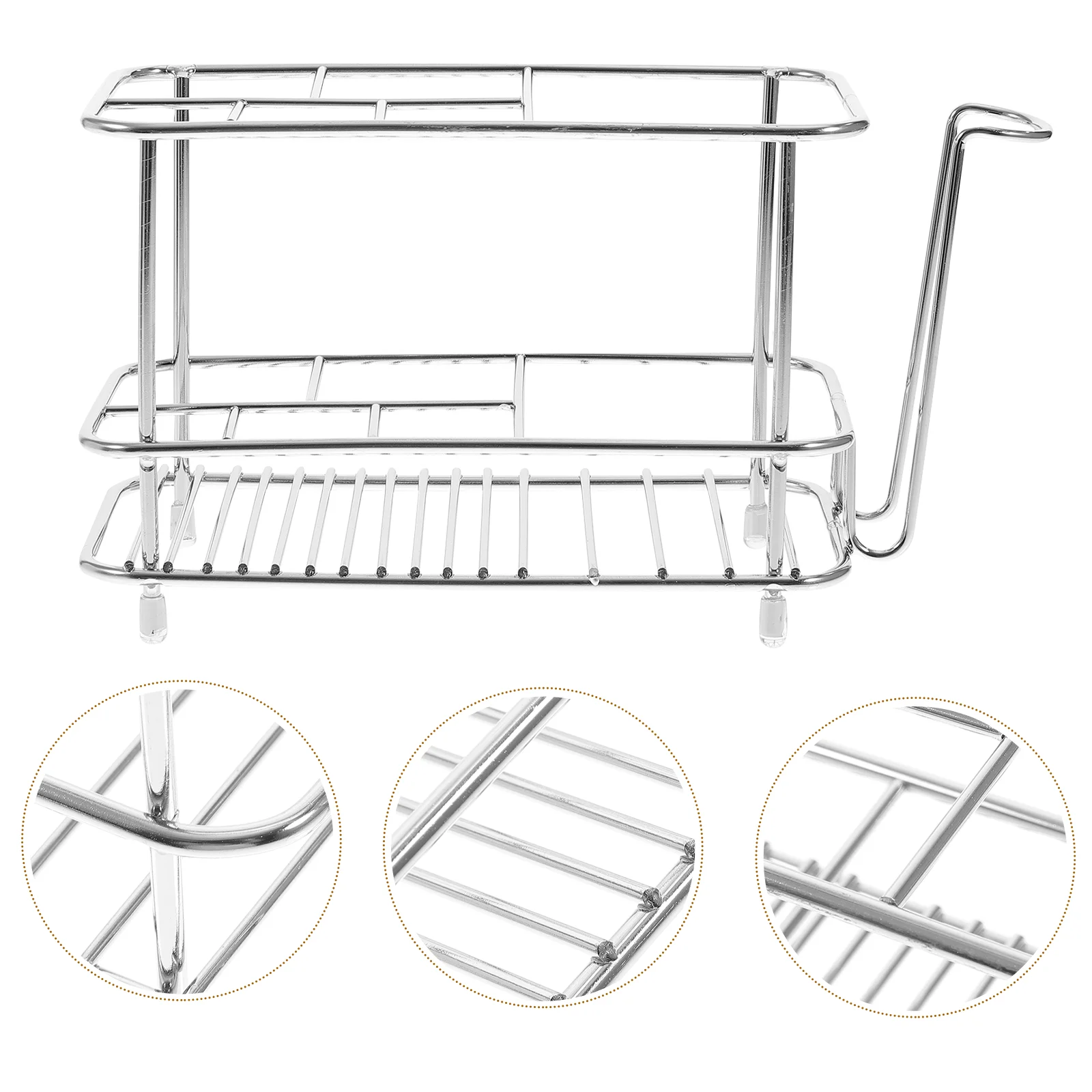 Stainless Steel Toothbrush Holder Storage Rack Shower Table Bracket Organizer Shelf Bathroom
