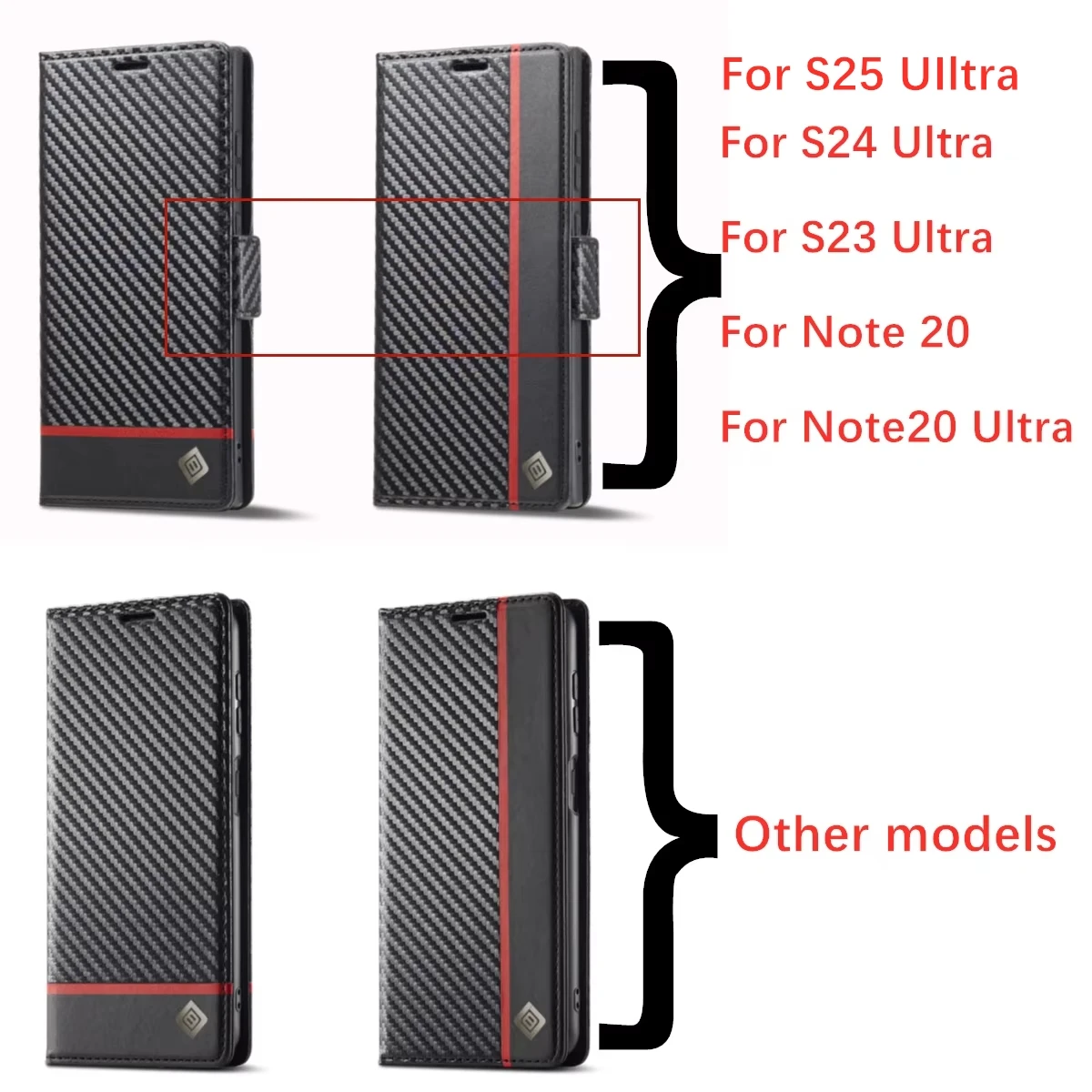 Sleek Carbon Fiber Leather Wallet Case