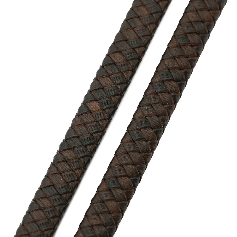 Vintage Black and Brown Genuine Braided Leather Cords