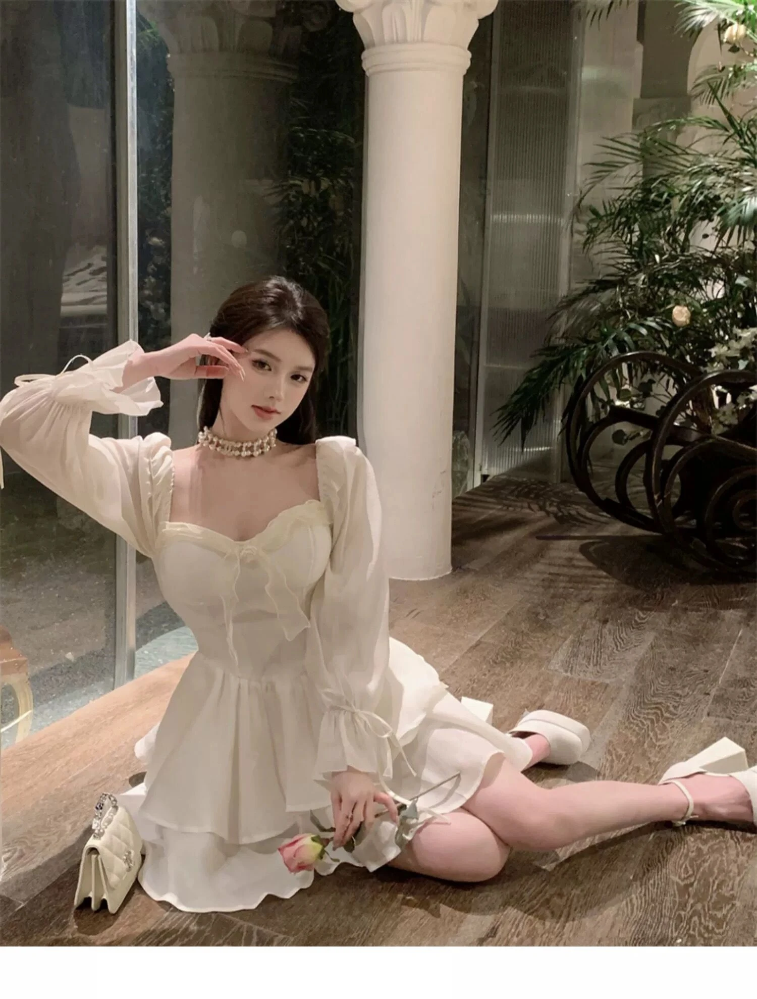 Elegant Princess Party Dress Flare Sleeves Layered Ruffles A-line Short Dresses for Women Korean Fashion One Piece Vestido Mujer