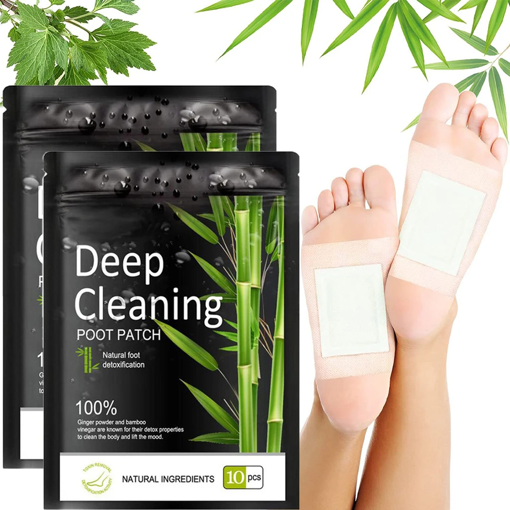 Detox Foot Patches Pads Natural Bamboo Vinegar and Ginger Powder for Better Sleep Stress Relief Cleansing Pad Health Care имбирь молотый 90 г ginger powder catch