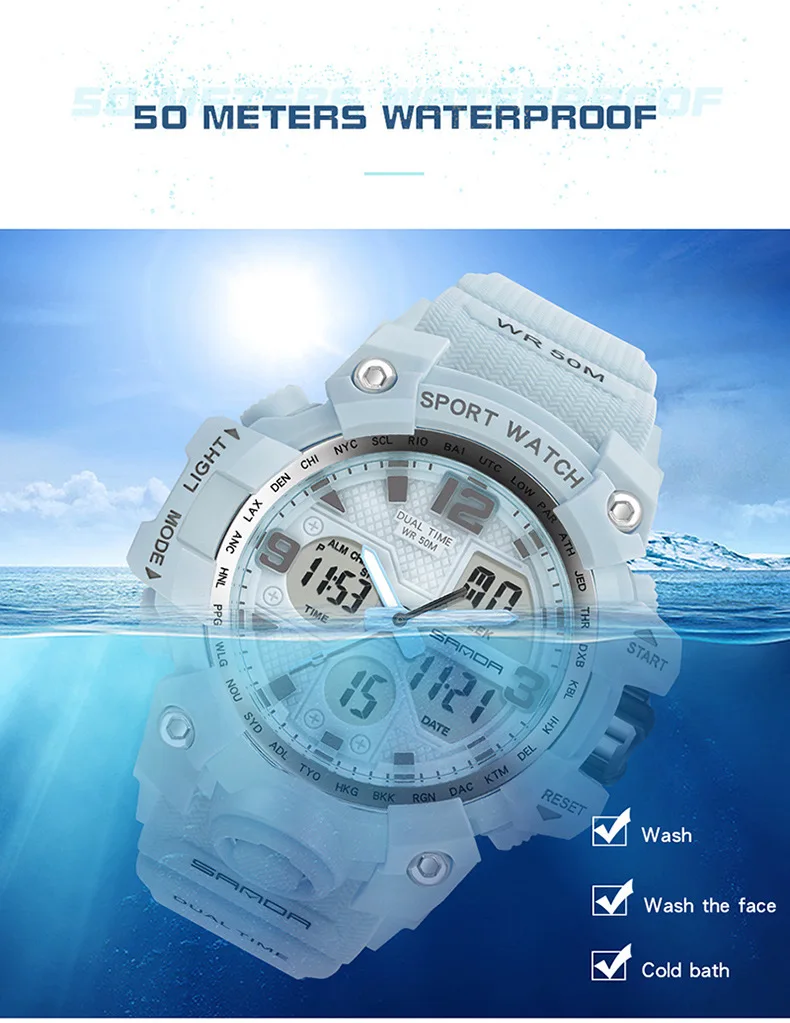 Lover Watches for Men Women Military Dual Display Digital Quartz Wristwatch G Style Wrist Watch Waterproof Unbreak Present