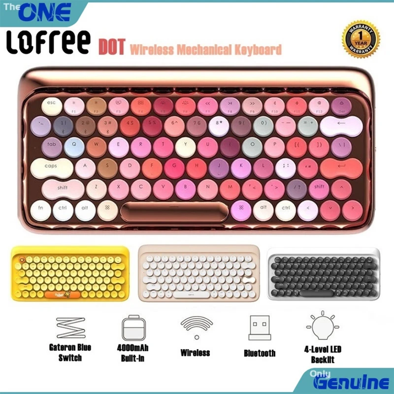 Sanreya Original Lofree DOT Wireless Mechanical Keyboard Bluetooth Keyboard with LED Backlight | Built-in 4000mAh Large Battery