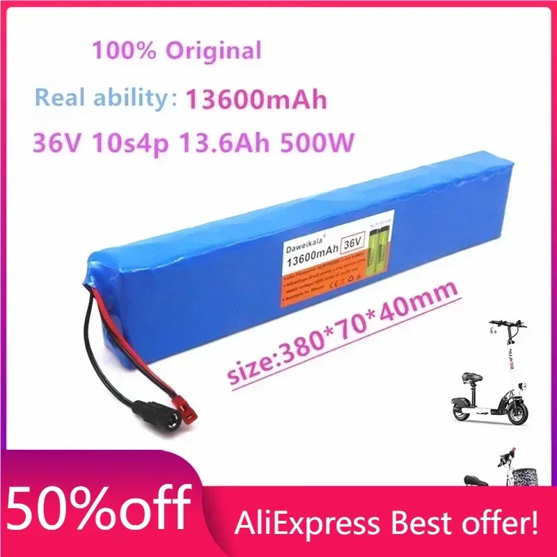 

2021 100% Original high power 36V battery 10S4P 13.6Ah 18650 battery pack 500W 42V 13600mAh for Ebike electric bicycle with BMS