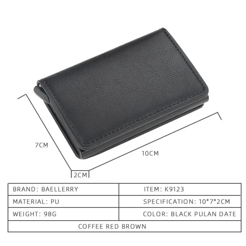 Aluminum wallet credit card holder wallet men women RFID aluminium bank cardholder case vintage leather wallet with money clips