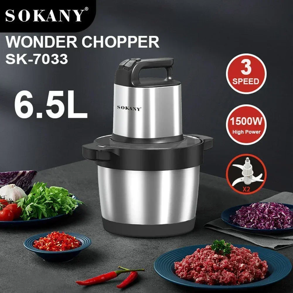 Food Chopper, 6.5L Food Processor 1500W Electric Meat Grinder, for Kitchen, Vegetable, Onion, Garlic, Salad, Baby Food, Nuts 2
