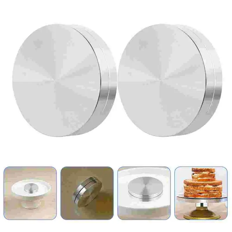 Cake And Cakes Stand Bearing Baking Tray Table Glass Base Rotating Stand Baking Pans Aluminum Round Disc Axle Lazy Susan Pad