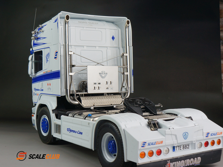 Scaleclub Metal Stainless Steel V8 Exhaust european Style For 1/14 Tamiya RC Truck Trailer Scania Benz Actros Volvo DIY Part 