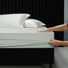 1000TC Egyptian Cotton Fitted Sheet Solid Color Bed Sheet Mattress Cover Elastic Band Fitted Sheet 160x200 180X200 Fit Sheet 1Pc 1