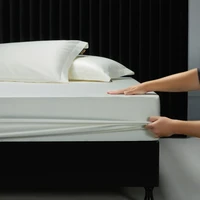 1000TC Egyptian Cotton Fitted Sheet Solid Color Bed Sheet Mattress Cover Elastic Band Fitted Sheet 160x200 180X200 Fit Sheet 1Pc 1